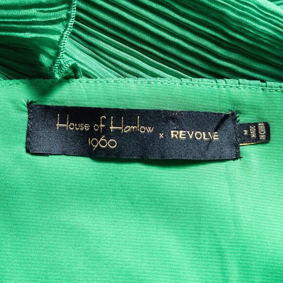 House of Harlow Dress Medium Garden Glow Fairy Emerald Green Boho Tiered Maxi - Picture 9 of 9